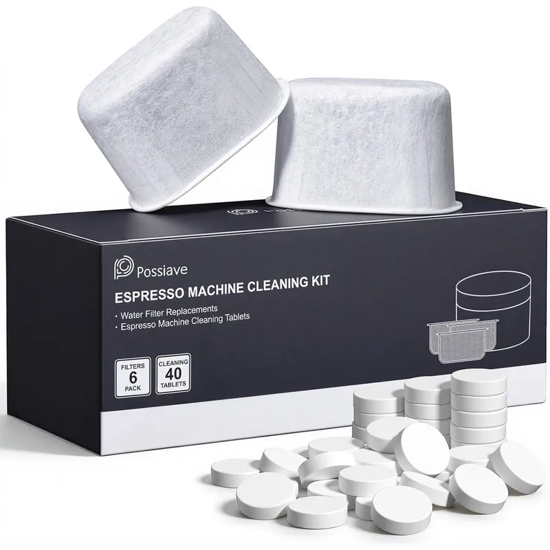 Possiave Breville Kit: 40 Cleaning Tablets + 6 Filters with box